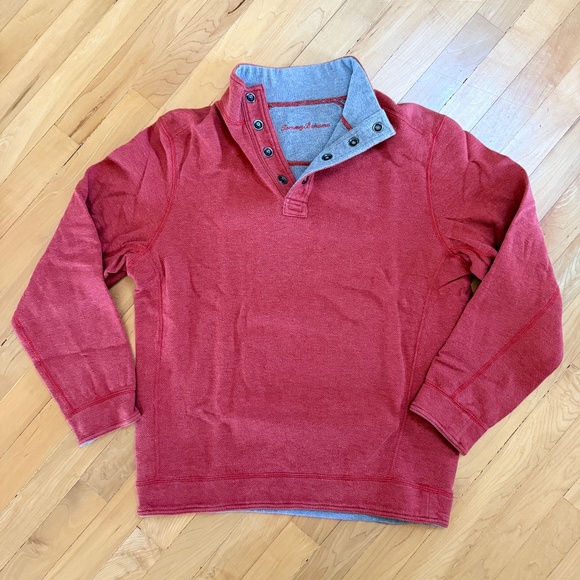 EUC Tommy Bahama Mens Reversible Sweater Rust and Grey Two Tone Size M - Picture 6 of 7